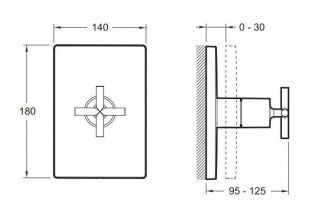 Переключатель потоков Jacob Delafon Classic E75415-CP на три потребителя хром